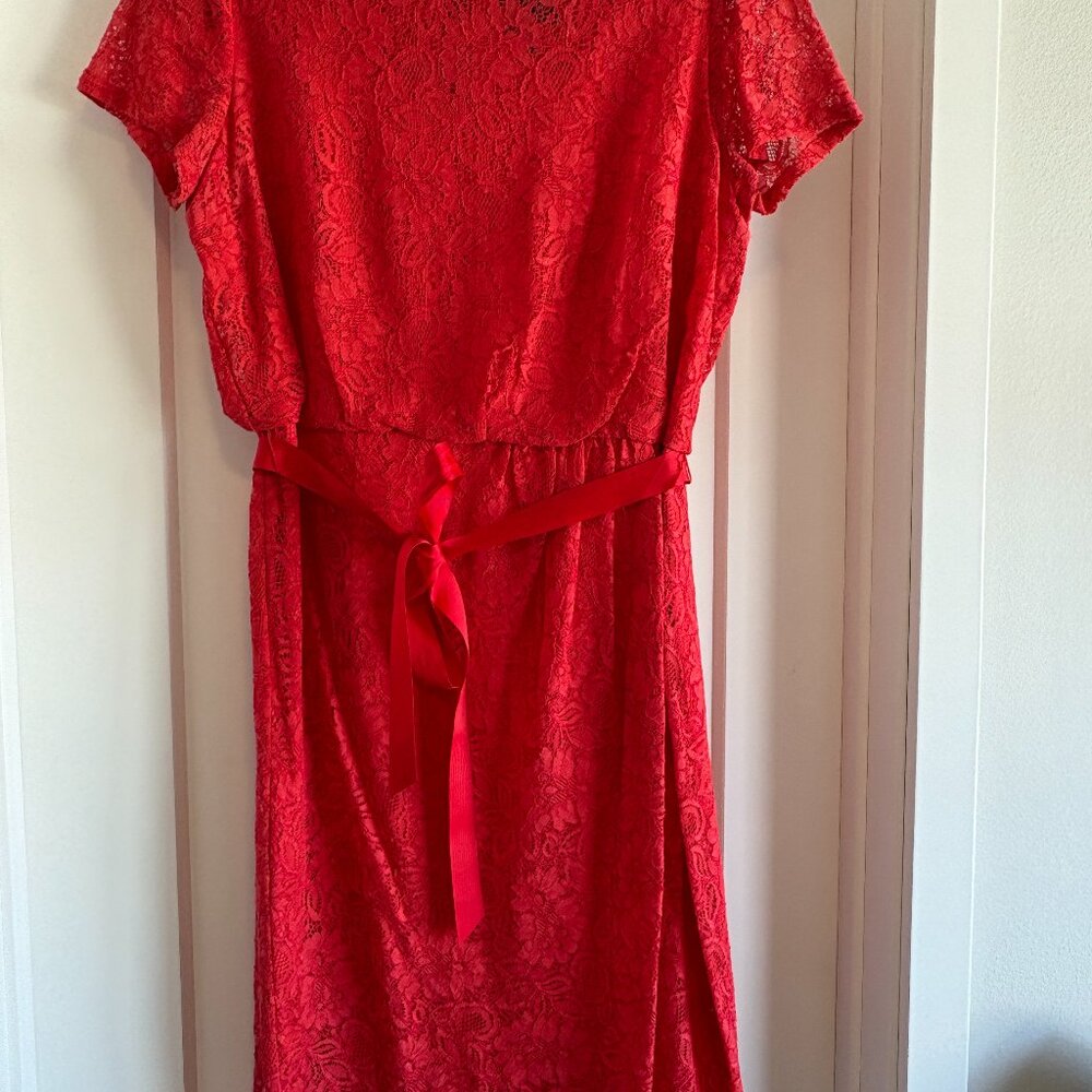 Adrianna papell Red Lace Dress
